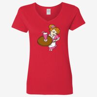 Ladies' Heavy Cotton™ V-Neck T-Shirt Thumbnail