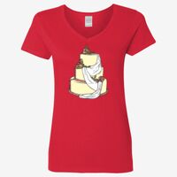 Ladies' Heavy Cotton™ V-Neck T-Shirt Thumbnail