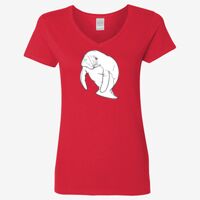 Ladies' Heavy Cotton™ V-Neck T-Shirt Thumbnail