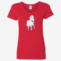 Ladies' Heavy Cotton™ V-Neck T-Shirt Thumbnail