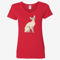 Ladies' Heavy Cotton™ V-Neck T-Shirt Thumbnail