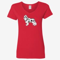 Ladies' Heavy Cotton™ V-Neck T-Shirt Thumbnail