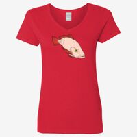 Ladies' Heavy Cotton™ V-Neck T-Shirt Thumbnail