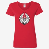 Ladies' Heavy Cotton™ V-Neck T-Shirt Thumbnail