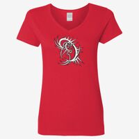 Ladies' Heavy Cotton™ V-Neck T-Shirt Thumbnail