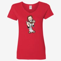 Ladies' Heavy Cotton™ V-Neck T-Shirt Thumbnail