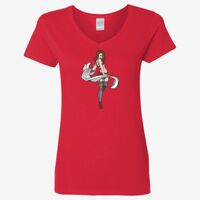 Ladies' Heavy Cotton™ V-Neck T-Shirt Thumbnail