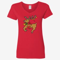 Ladies' Heavy Cotton™ V-Neck T-Shirt Thumbnail