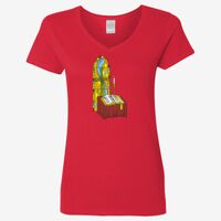 Ladies' Heavy Cotton™ V-Neck T-Shirt Thumbnail