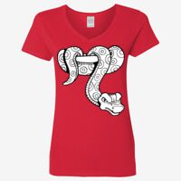 Ladies' Heavy Cotton™ V-Neck T-Shirt Thumbnail