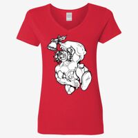 Ladies' Heavy Cotton™ V-Neck T-Shirt Thumbnail