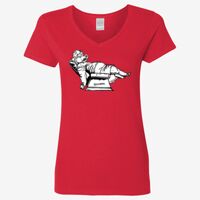 Ladies' Heavy Cotton™ V-Neck T-Shirt Thumbnail