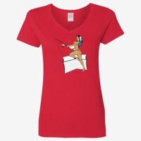 Ladies' Heavy Cotton™ V-Neck T-Shirt Thumbnail