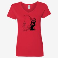 Ladies' Heavy Cotton™ V-Neck T-Shirt Thumbnail