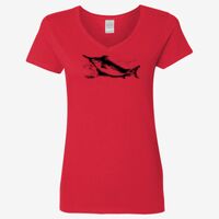 Ladies' Heavy Cotton™ V-Neck T-Shirt Thumbnail