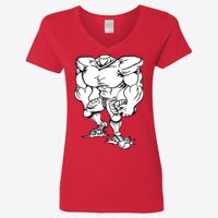 Ladies' Heavy Cotton™ V-Neck T-Shirt Thumbnail