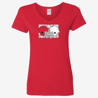 Ladies' Heavy Cotton™ V-Neck T-Shirt Thumbnail