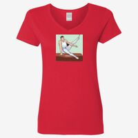 Ladies' Heavy Cotton™ V-Neck T-Shirt Thumbnail