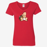 Ladies' Heavy Cotton™ V-Neck T-Shirt Thumbnail