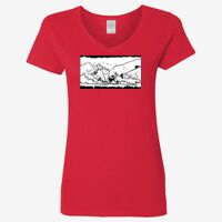 Ladies' Heavy Cotton™ V-Neck T-Shirt Thumbnail