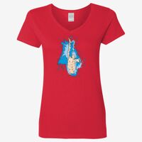 Ladies' Heavy Cotton™ V-Neck T-Shirt Thumbnail