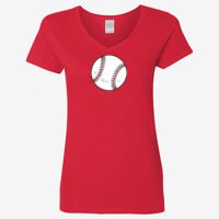 Ladies' Heavy Cotton™ V-Neck T-Shirt Thumbnail