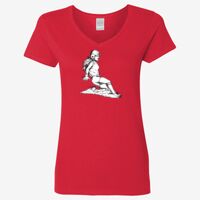 Ladies' Heavy Cotton™ V-Neck T-Shirt Thumbnail