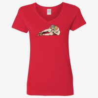 Ladies' Heavy Cotton™ V-Neck T-Shirt Thumbnail