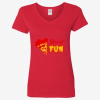 Ladies' Heavy Cotton™ V-Neck T-Shirt Thumbnail